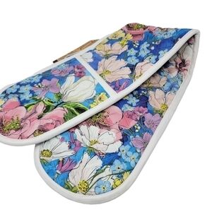 Nwt Magnolia Floral Quilted Double Oven Glove Michel Design Mitt Chef Pot Holder